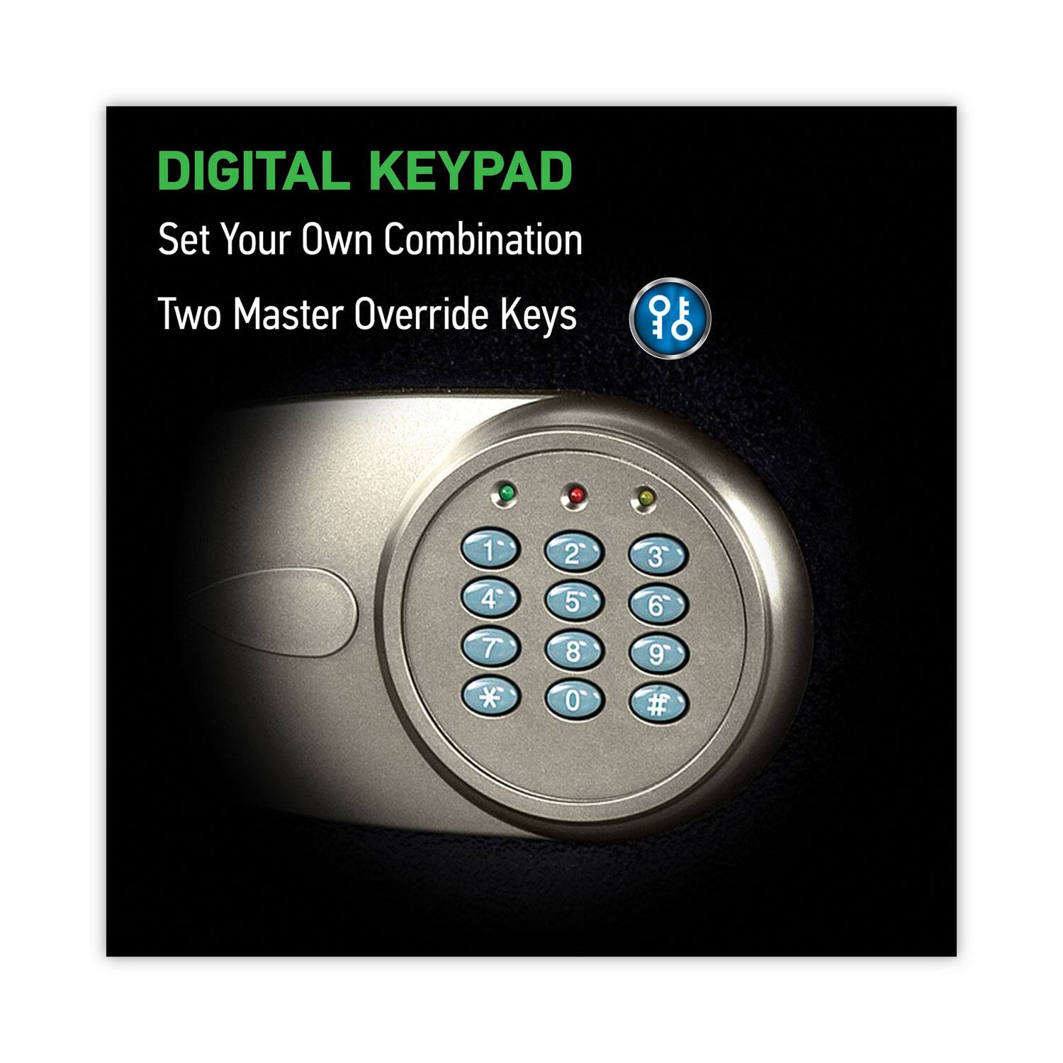 DIGITAL KEYPAD  
Set Your Own Combination  
Two Master Override Keys