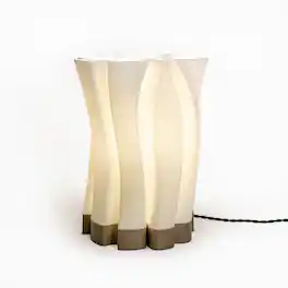 Jonathan Y - Flame 13.5" Modern Bohemian Plant-Based PLA 3D Printed Dimmable LED Table Lamp, /Brown - White