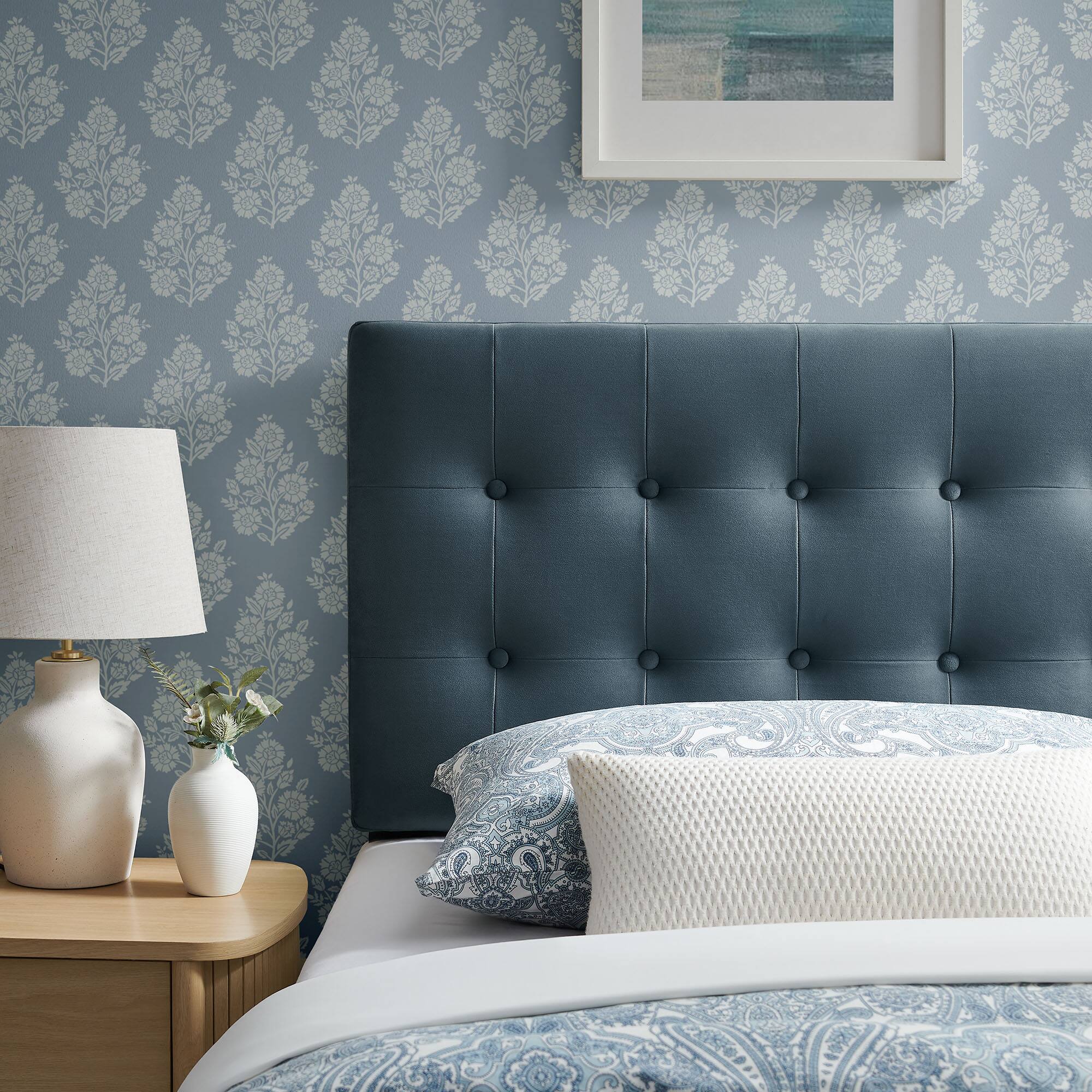 Alt View 1. Modway - Emily Stain-Resistant Performance Velvet Headboard - Cadet Blue.