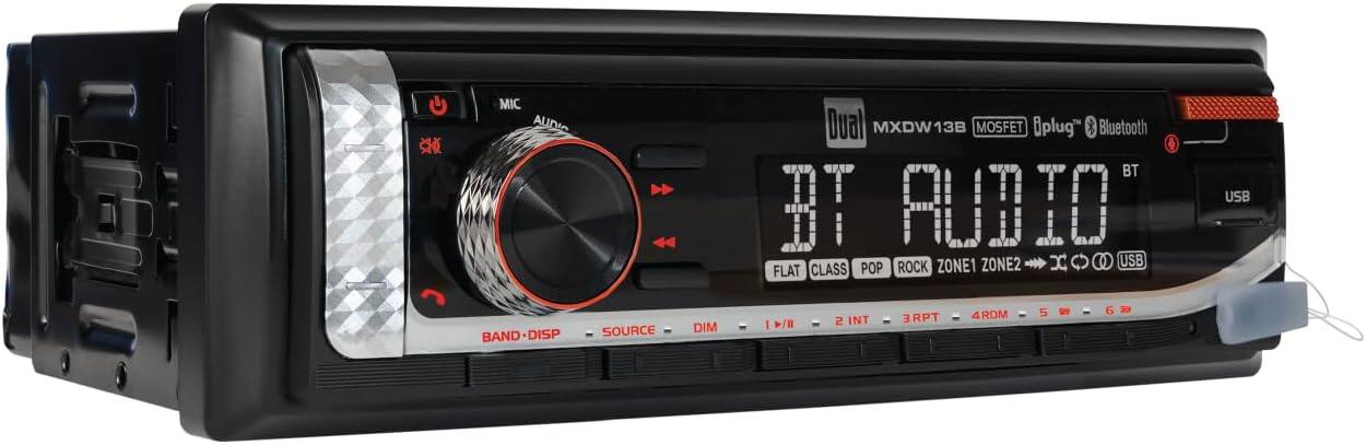 Dual MXDW13B MOSFET Oplug™ Bluetooth  
MIC AUDIO  
FLAT CLASS POP ROCK ZONE1 ZONE2 XC USB  
BAND-DISP SOURCE DIM I >/ 2 INT E RPT RDM 5