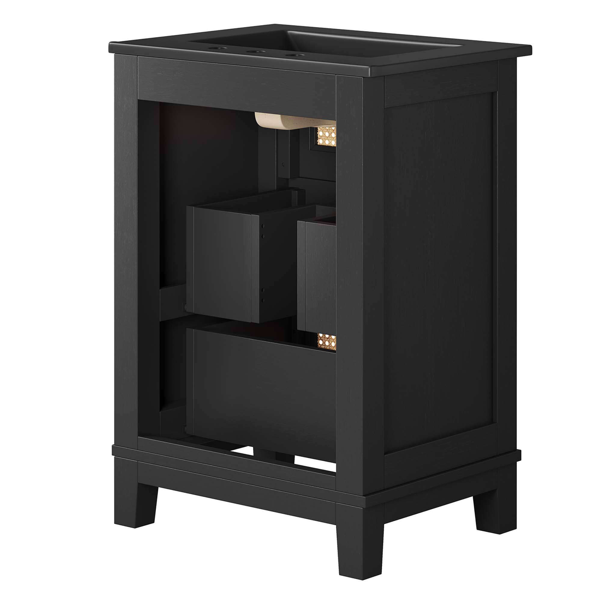 Alt View 4. Modway - Dixie Bathroom Vanity Basin Included by Modway - Black Black.