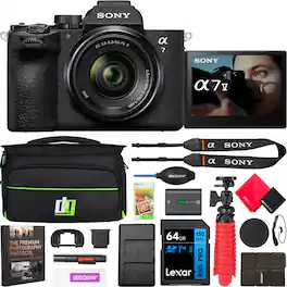 Bundle - Sony - Alpha 7 V Full-frame Mirrorless Interchangeable Lens Camera ILCE-7M5 + 28-70mm II Lens Kit Photography Accessory Package - Black