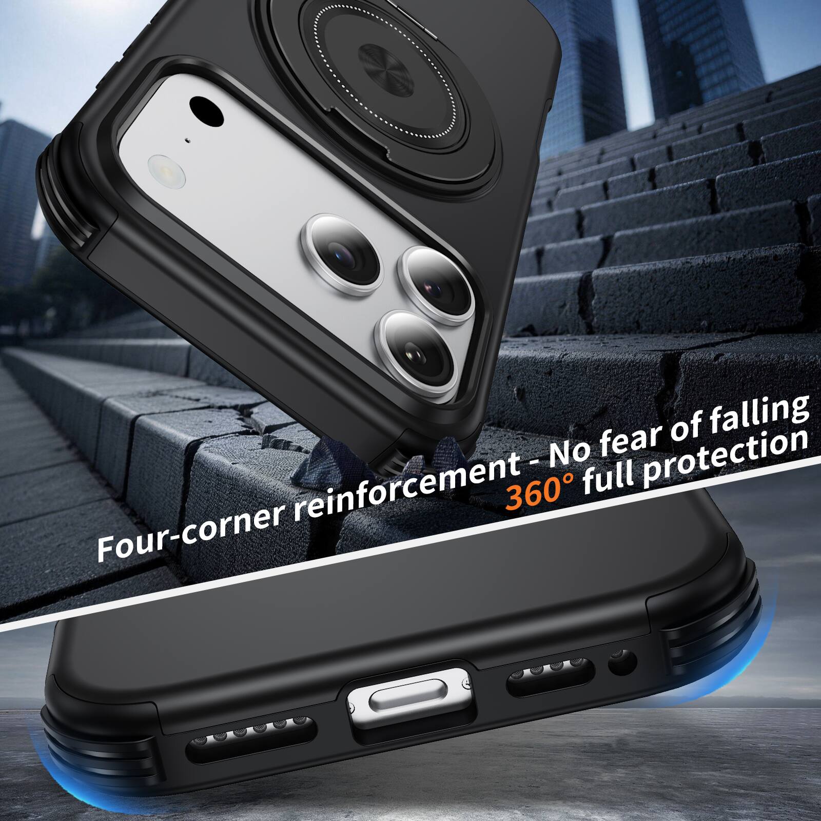 Four-corner reinforcement - No fear of falling 360° full protection