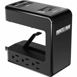 Minuteman Ups - Minuteman MMS-DSK6U3 6-Outlets Surge Suppressor/Protector - Computer, Desktop Computer, Printer, Notebook, Router, Home - Black