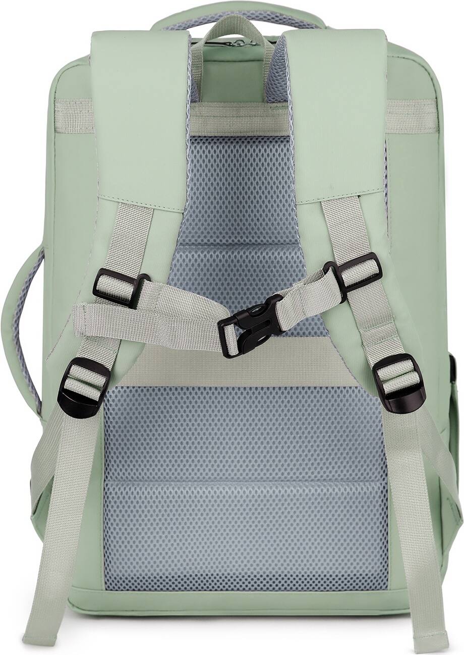 Back. SaharaCase - Water Resistant Backpack with USB Charging port and fits up to 16" laptop - Oasis Green.