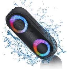 Dazzed Corner - Bluetooth Speaker with RGB Light, 30W Portable Bluetooth Wireless Loud Stereo Sound - Black