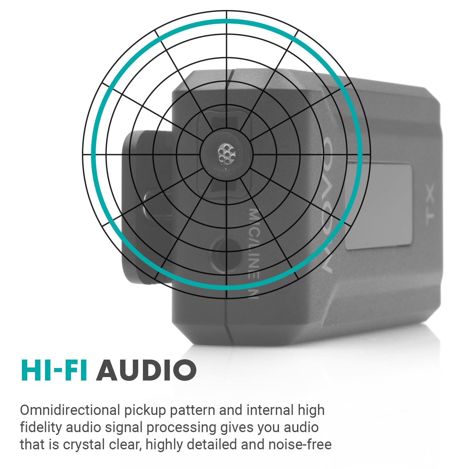 HI-FI AUDIO

Omnidirectional pickup pattern and internal high fidelity audio signal processing gives you audio that is crystal clear, highly detailed and noise-free