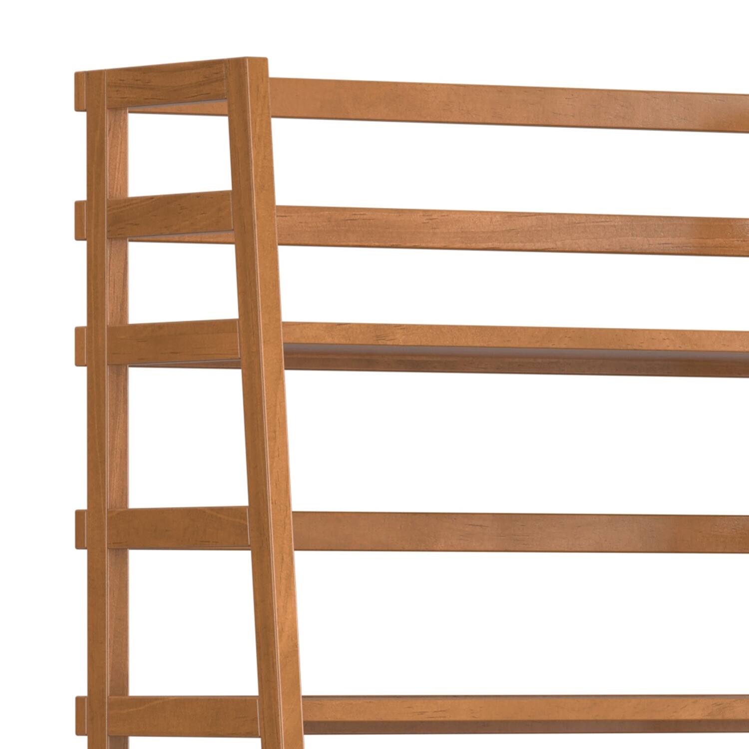 Alt View 3. Simpli Home - Acadian 30 inch 5 Shelf Ladder Bookcase (Set of 2) - Light Golden Brown.