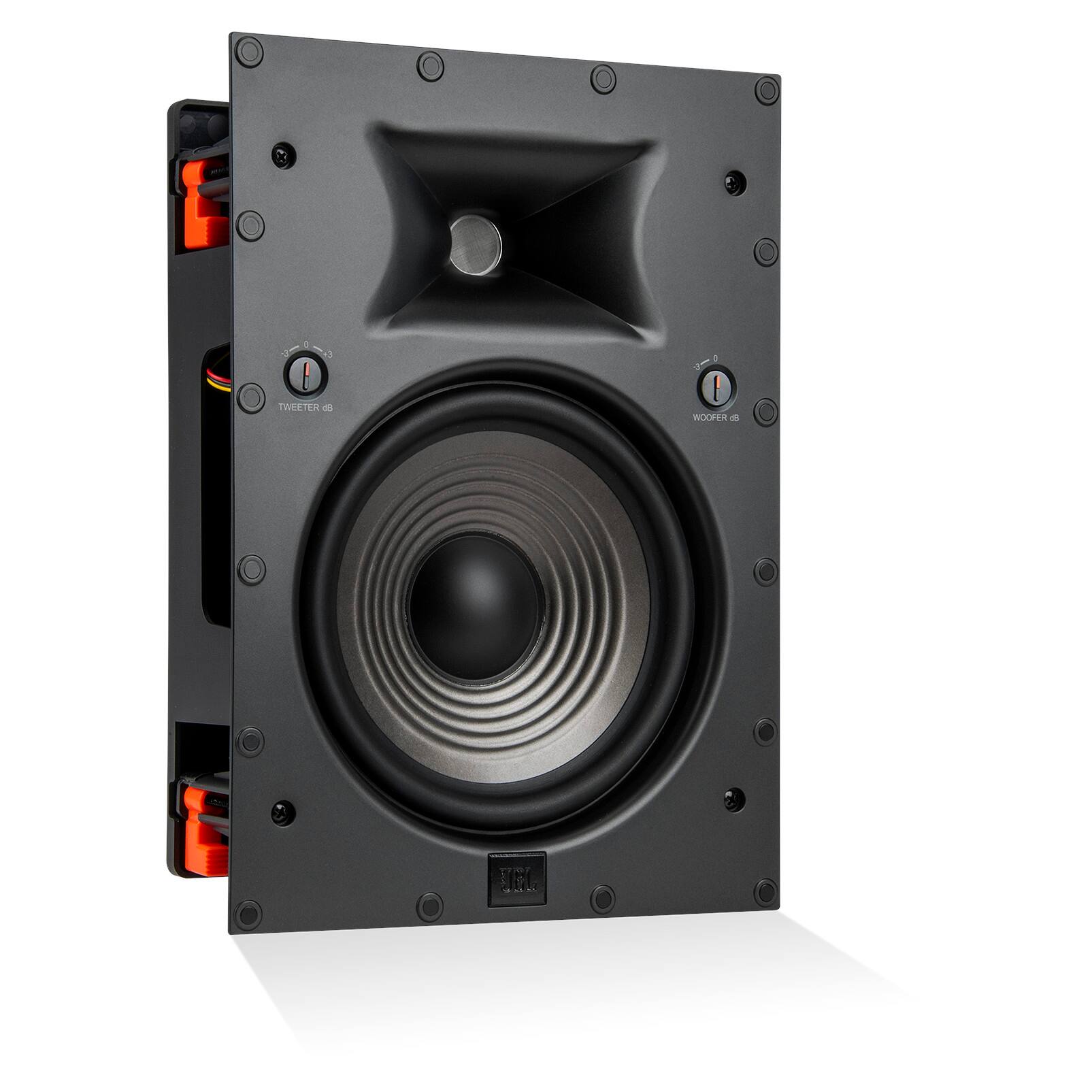 Angle. JBL - Studio 6 8" 2-Way In-Wall Speaker with Compression Tweeter - Black.
