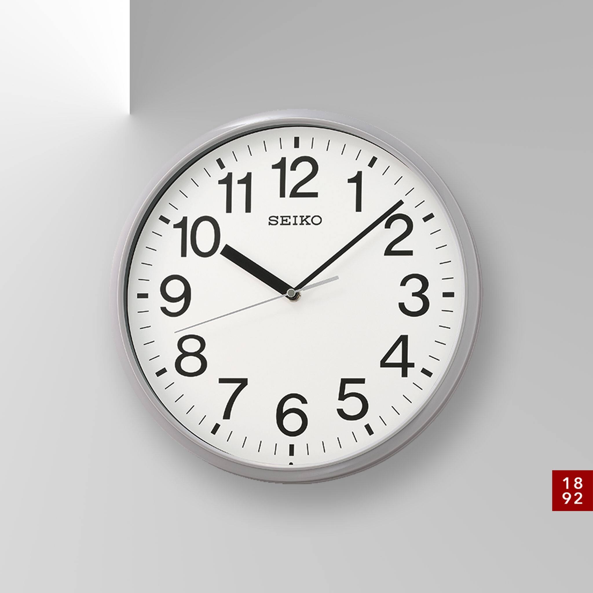 Back. Seiko - Seiko 12" Office Wall Clock - Gray - Gray.
