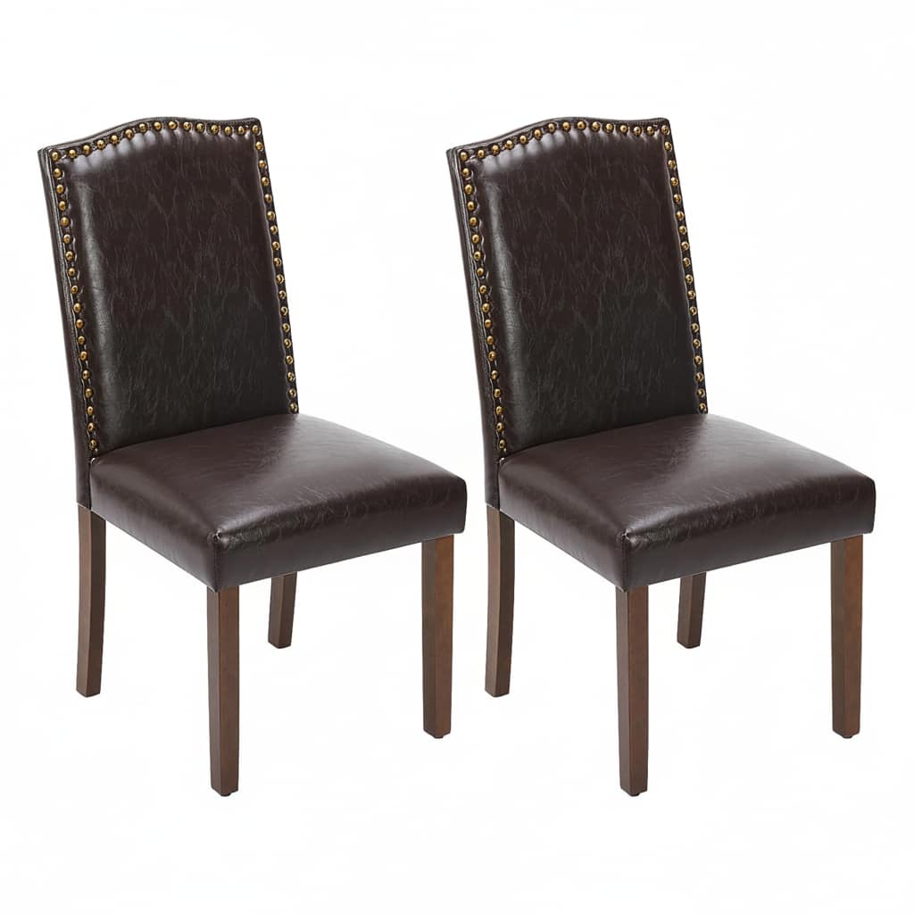 AOITUN - Dining Chairs Set of 2 Modern Fabric Accent Chairs for Kitchen and Living Room - Brown