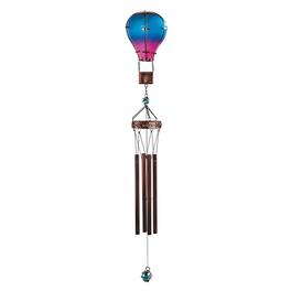 FC Design - 36" Long Blue and Pink Glass Air Balloon Wind Chime Outdoor Patio or Garden Hanging Decoration - Multi-Color