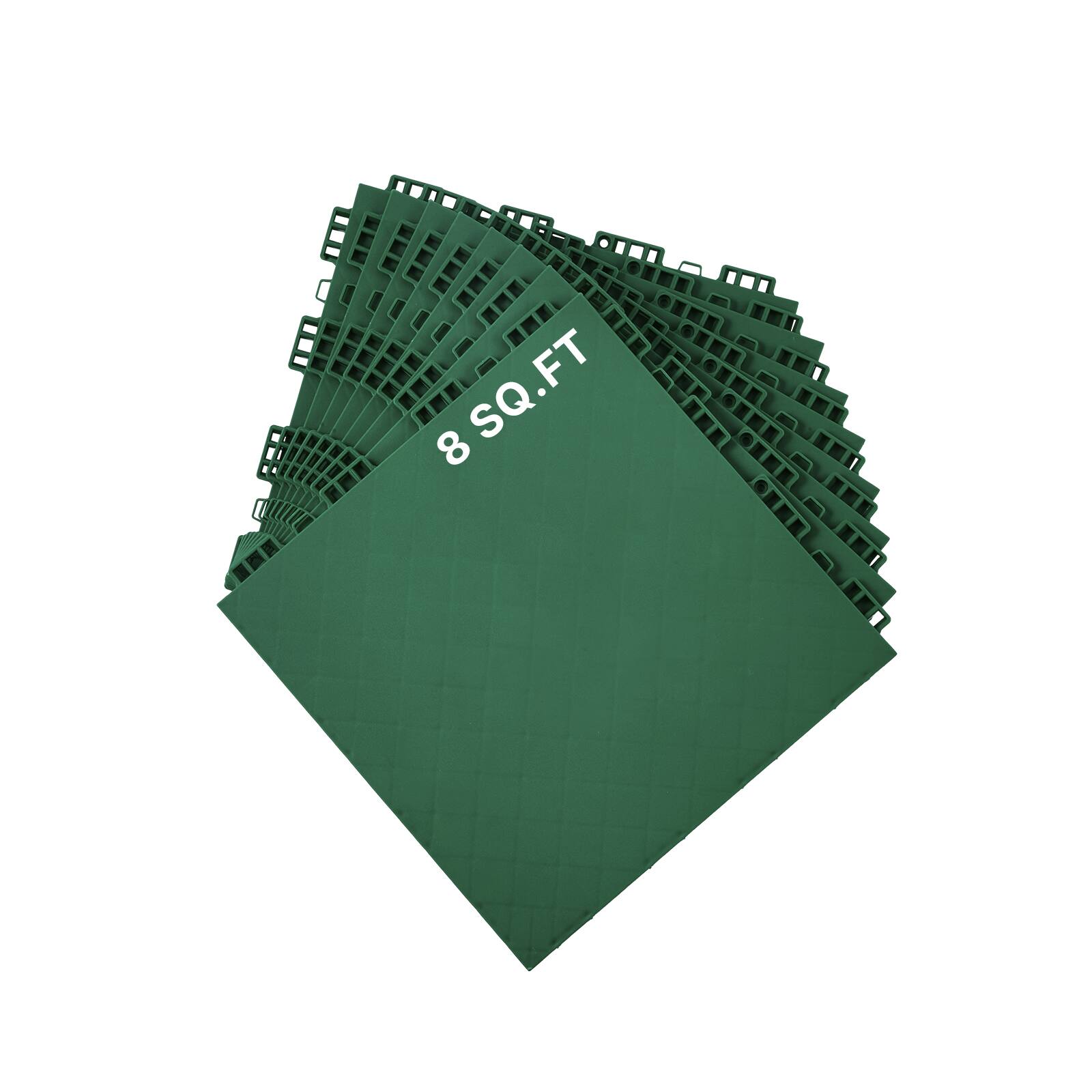 Alt View 5. VEVOR - Dryland Tiles for Hockey Floor Mat, 12 x 12 in 8 Pcs Interlocking Versatile Training Surface, Dance Floor Tiles - Green.