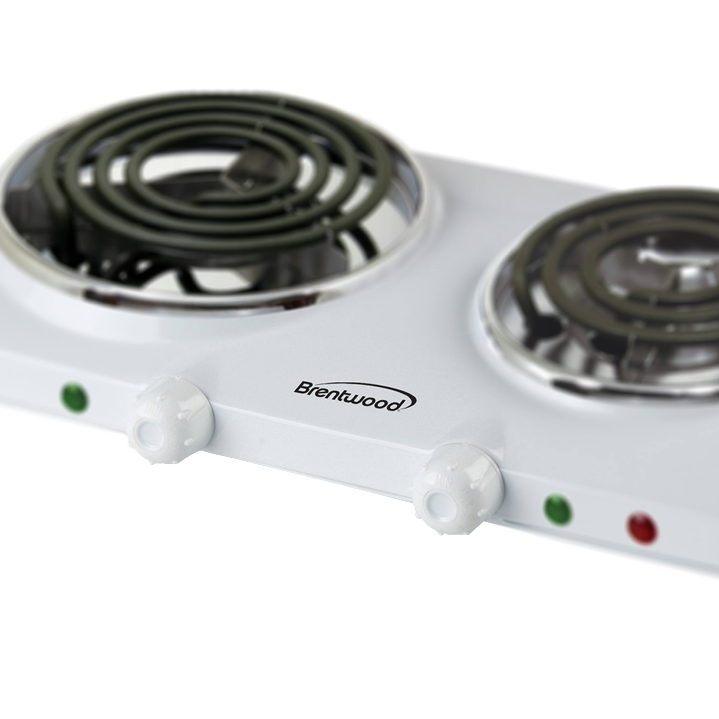 Back. Brentwood - Brentwood Electric 1500W Double Burner Spiral White - White.