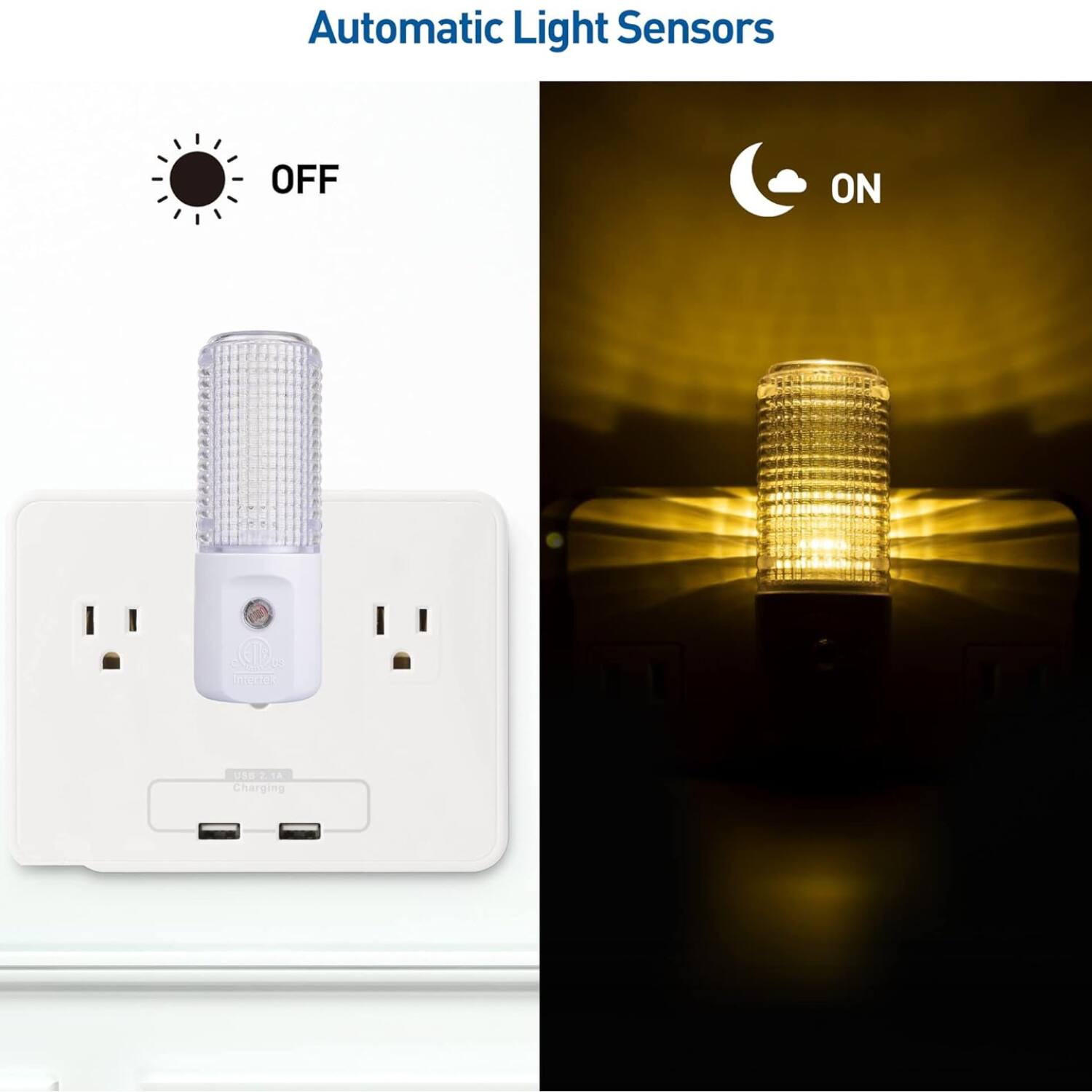 Automatic Light Sensors

OFF

ON

USB 2.5A Charging