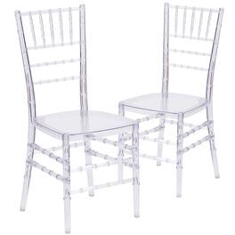 Emma + Oliver - 2 Pack Stacking Ghost Chair - Crystal Ice