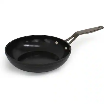 Front. BLU - Blu. Cookware 7.8" Induction Frying Pan, Non-Toxic - Black.