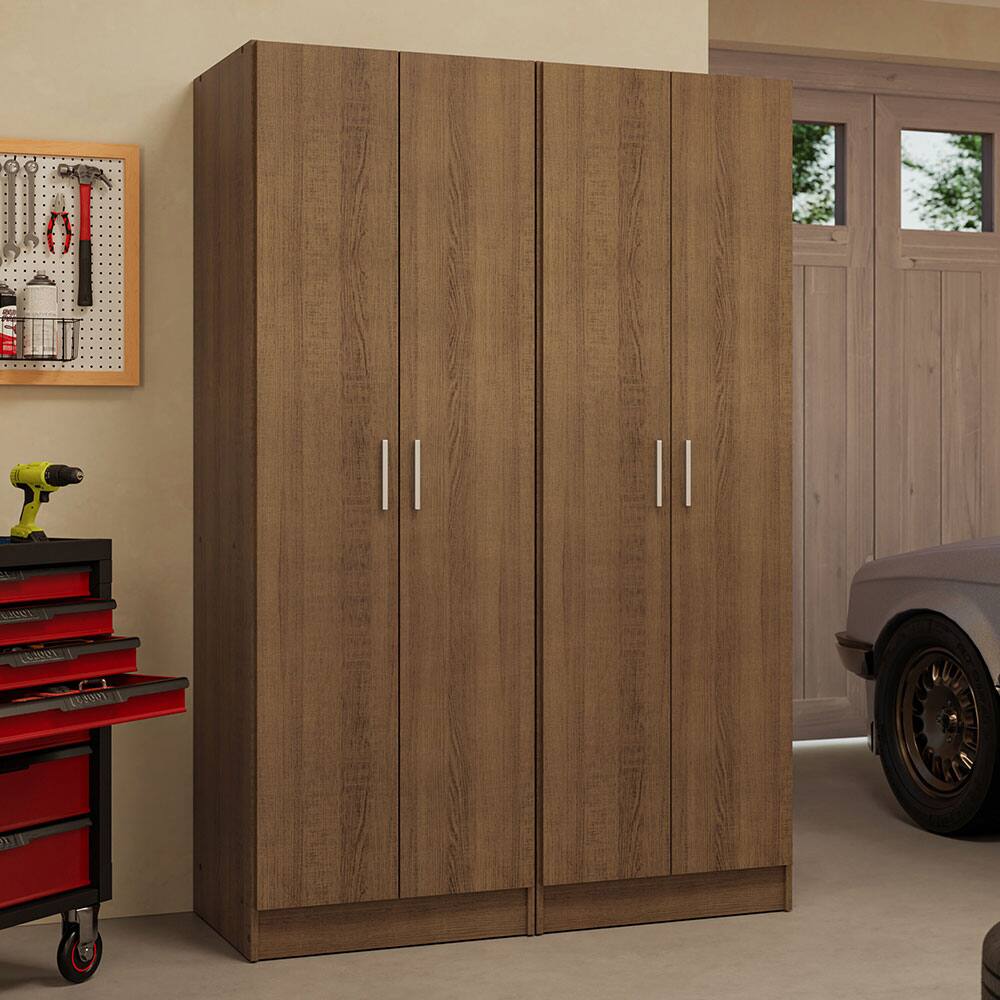 Front. Madesa - Madesa Garage Storage Cabinet Set 4 Doors 8 Utility Shelves 47"L Organization Unit for Garage and Tools - Rustic - Brown.
