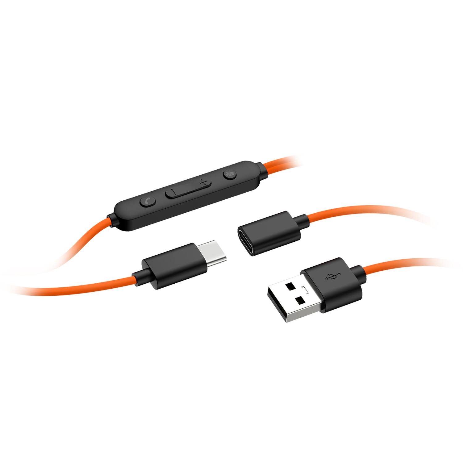 Left. OpenRock - Link 10 Wired Open-Ear Headset, Rotating Boom Mic, In-Line Remote, USB-C Connector, Noise Cancellation - Black.