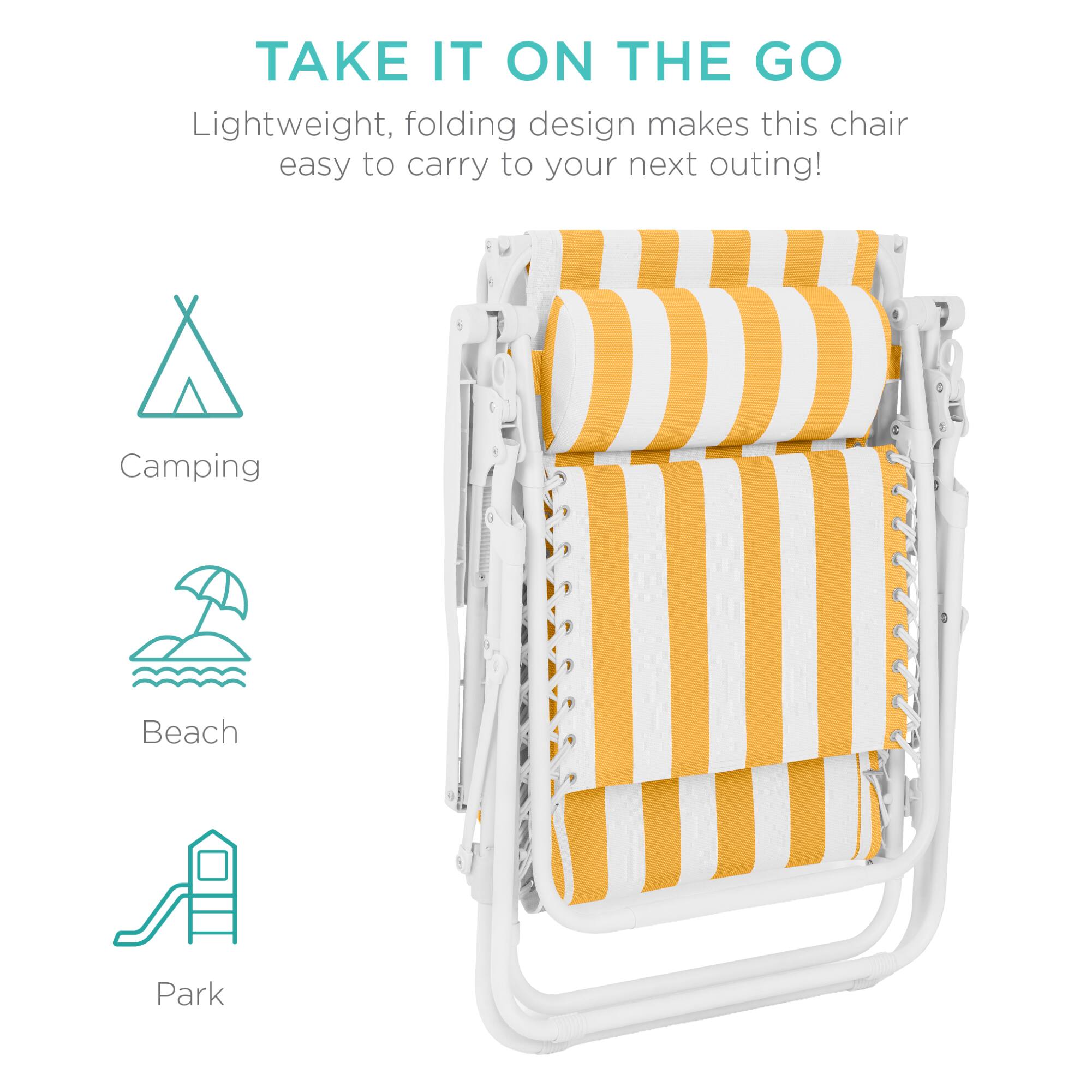 TAKE IT ON THE GO  
Lightweight, folding design makes this chair easy to carry to your next outing!  

Camping  
Beach  
Park