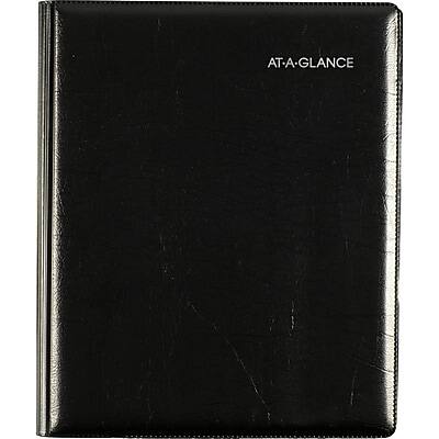 Alt View 3. AT-A-GLANCE - 2026 DayMinder Executive 7" x 8.75" Weekly & Monthly Planner, Faux Leather Cover, Black - Black.