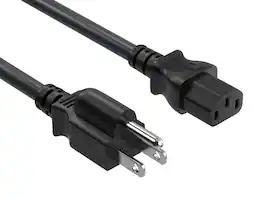Cable Leader - IEC C13 Power Cord, NEMA 5-15P to C13, 16 AWG 13A 125V for Workstations, PCs, Monitors, Servers - Black