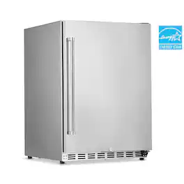 NewAir - 160-Can Built-In Commercial Grade Wine and Beverage Cooler with Weatherproof Design for Indoor or Outdoor Use - Stainless Steel