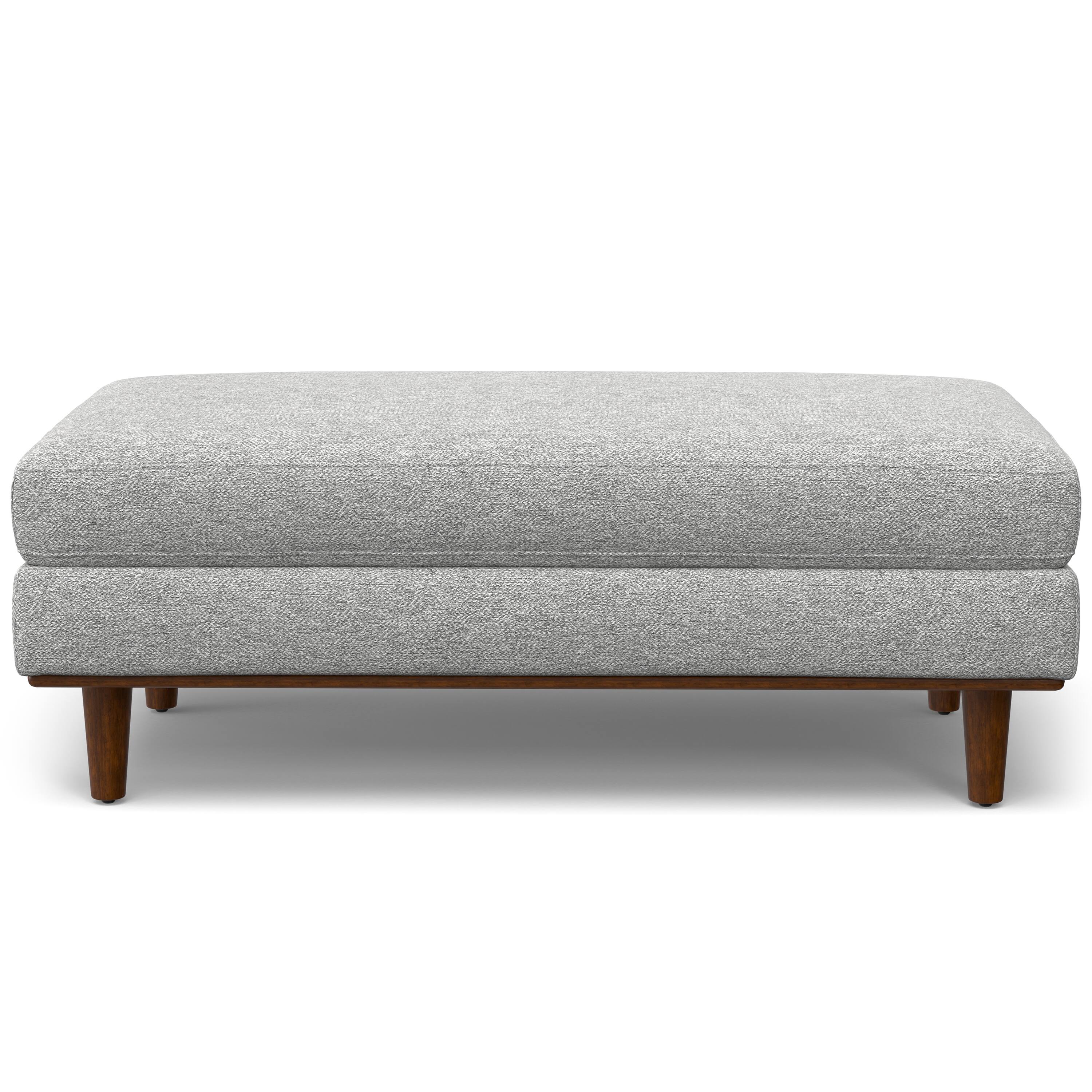 Alt View 12. Simpli Home - Morrison Large Rectangular Ottoman - Mist Grey.