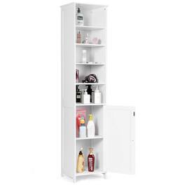 Ecooso - 72 Inch Tall Freestanding Bathroom Storage Cabinet with Adjustable Shelves - White