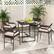 Alt View 1. Costway - 5-Piece Counter Bar Set Patio Rattan Counter Set with Cushioned Seat - Mix Brown+Beige.