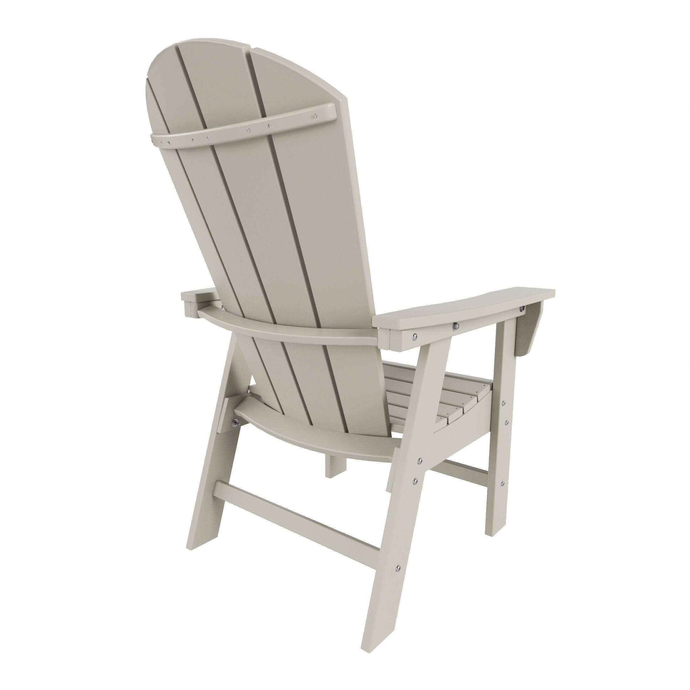 Back. WestinTrends - WestinTrends Malibu Outdoor Patio HDPE Plastic Adirondack Dining Chair - Sand.