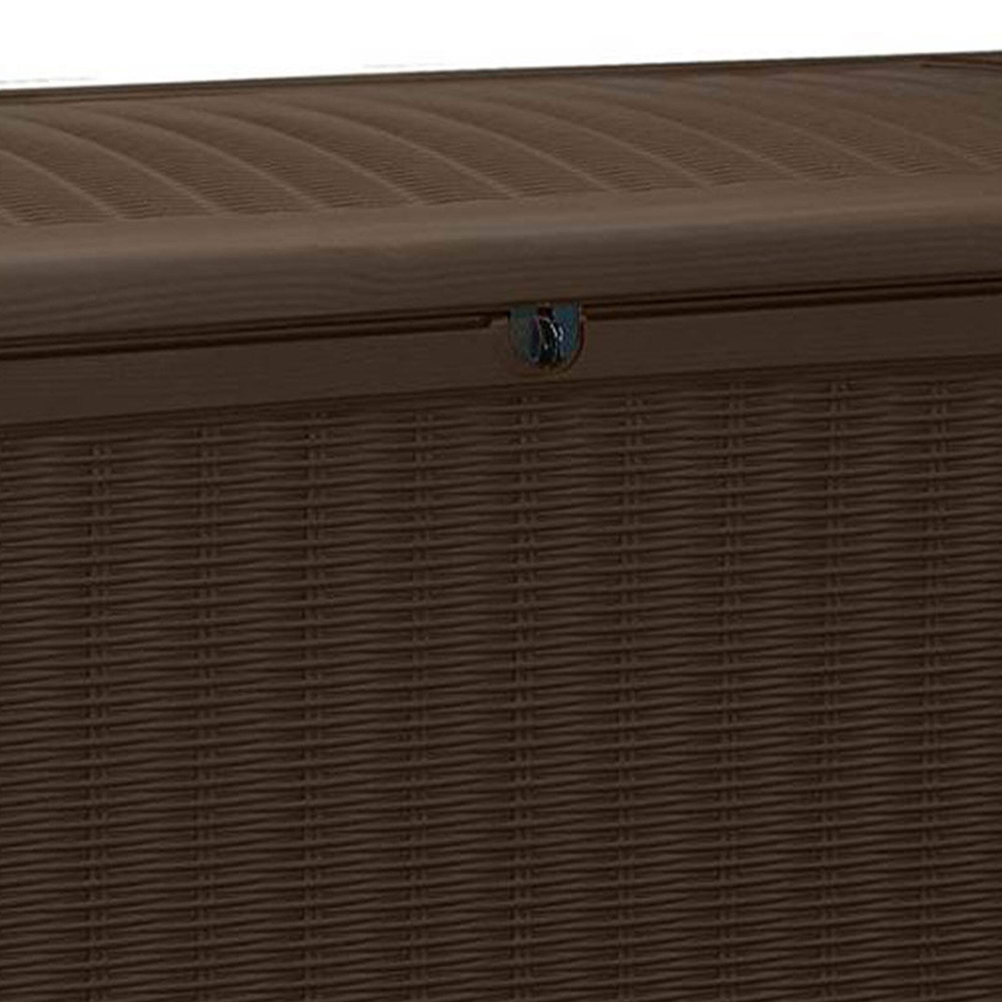 Alt View 10. Keter - Keter Borneo 110 Gallon Rattan Resin Patio Storage Deck Box and Bench (2 Pack) - Brown.
