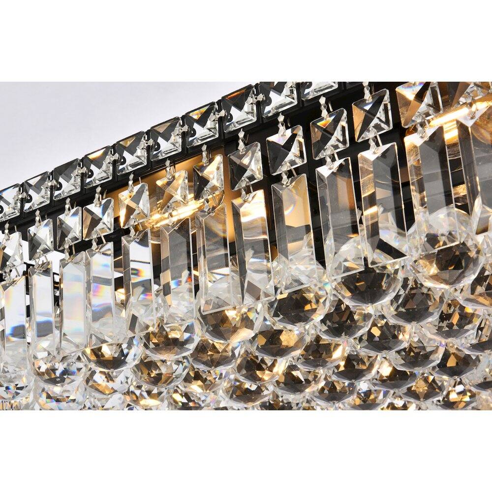 Back. Elegant Lighting - Maxime 20 Inch Black Flush Mount - Black And Clear.