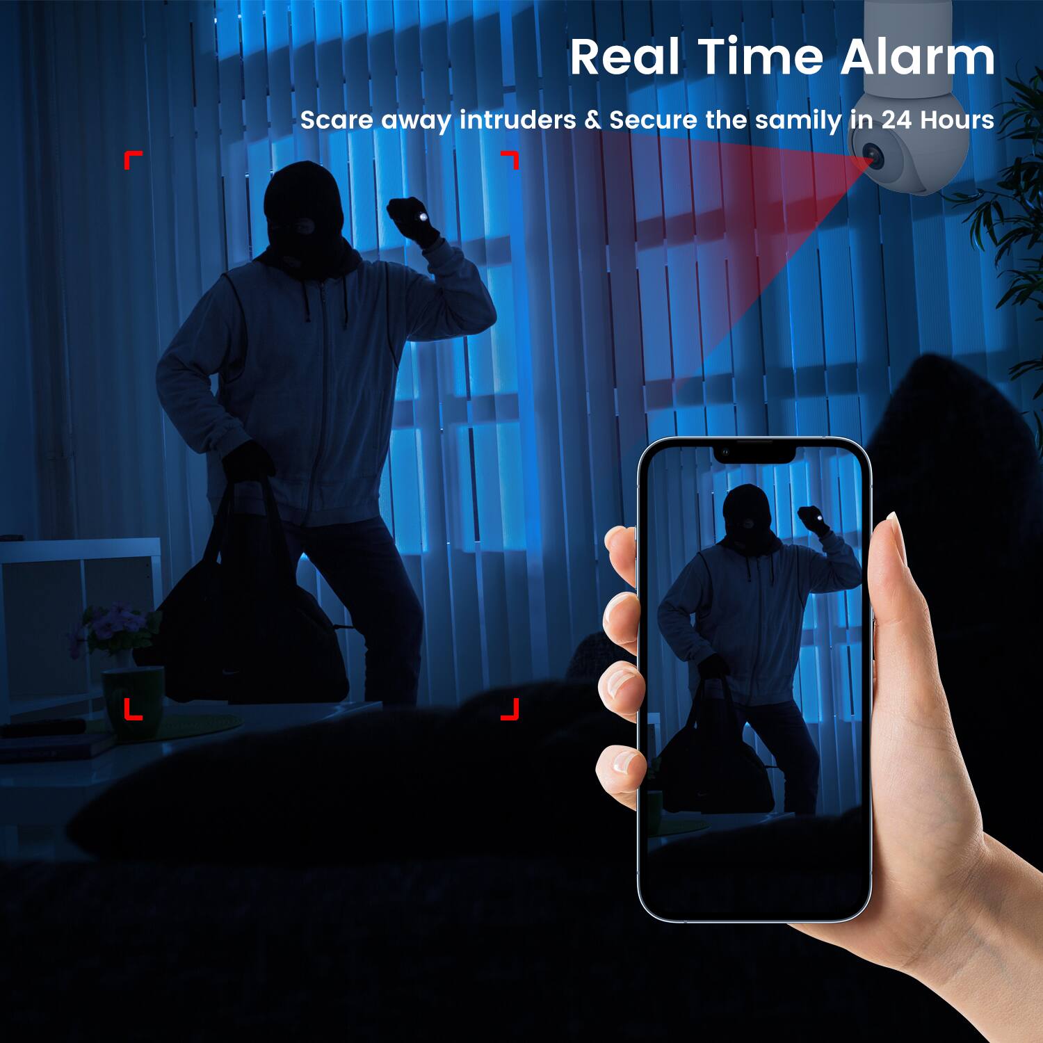 Real Time Alarm  
Scare away intruders & Secure the family in 24 Hours