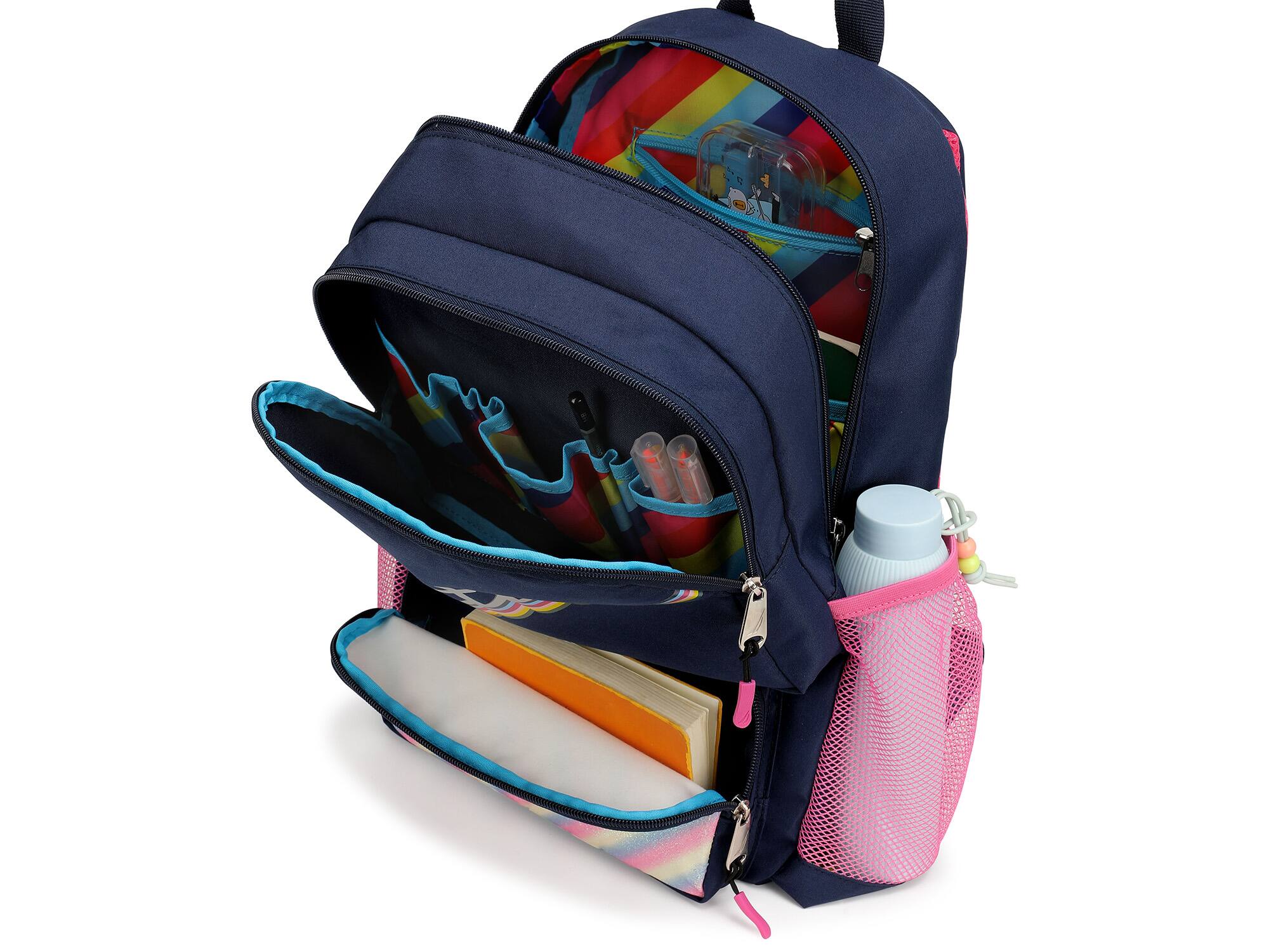 Alt View 1. Nautica - Nautica Retro Rainbow  16 Inch Backpack for Kids and Teens - Retro Rainbow.