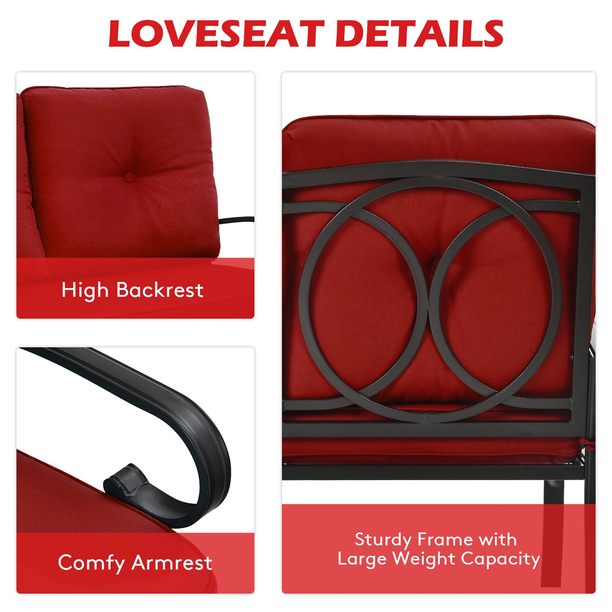 LOVESEAT DETAILS

- High Backrest
- Comfy Armrest
- Sturdy Frame with Large Weight Capacity
