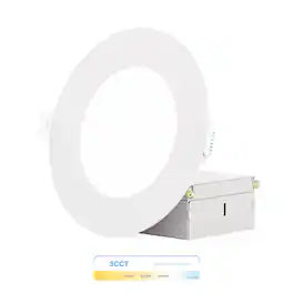 Infibrite - 4 In. Ultra-Thin Recessed LED Downlight 9W 750LM 3CCT Selectable Wet Rated, Triac Dimmable 12-Pack - White