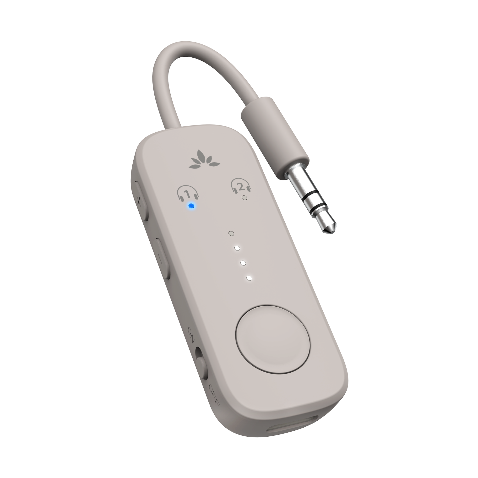 Front. Avantree - Relay - Airplane Bluetooth 5.3 Adapter with Qualcomm aptX Adaptive, Supports 2 AirPods or Headphones.
