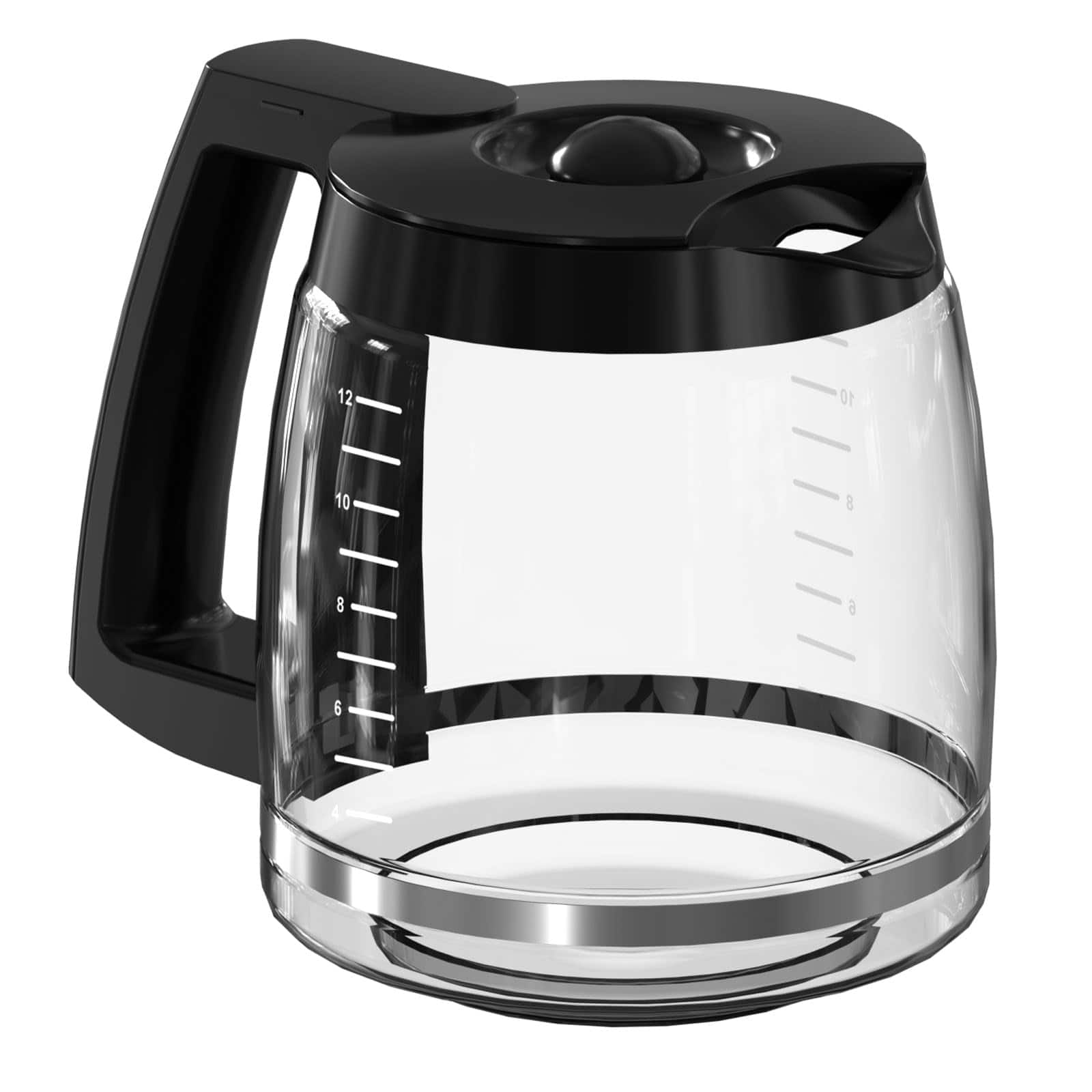 Dapper Styles - 12 Cup Coffee Maker Carafe Replacement Compatible With Cuisinart Dcc-1100bk Dcc-1200 Dcc-2650 Chw-12 Chw-12 - Black-12-Cups