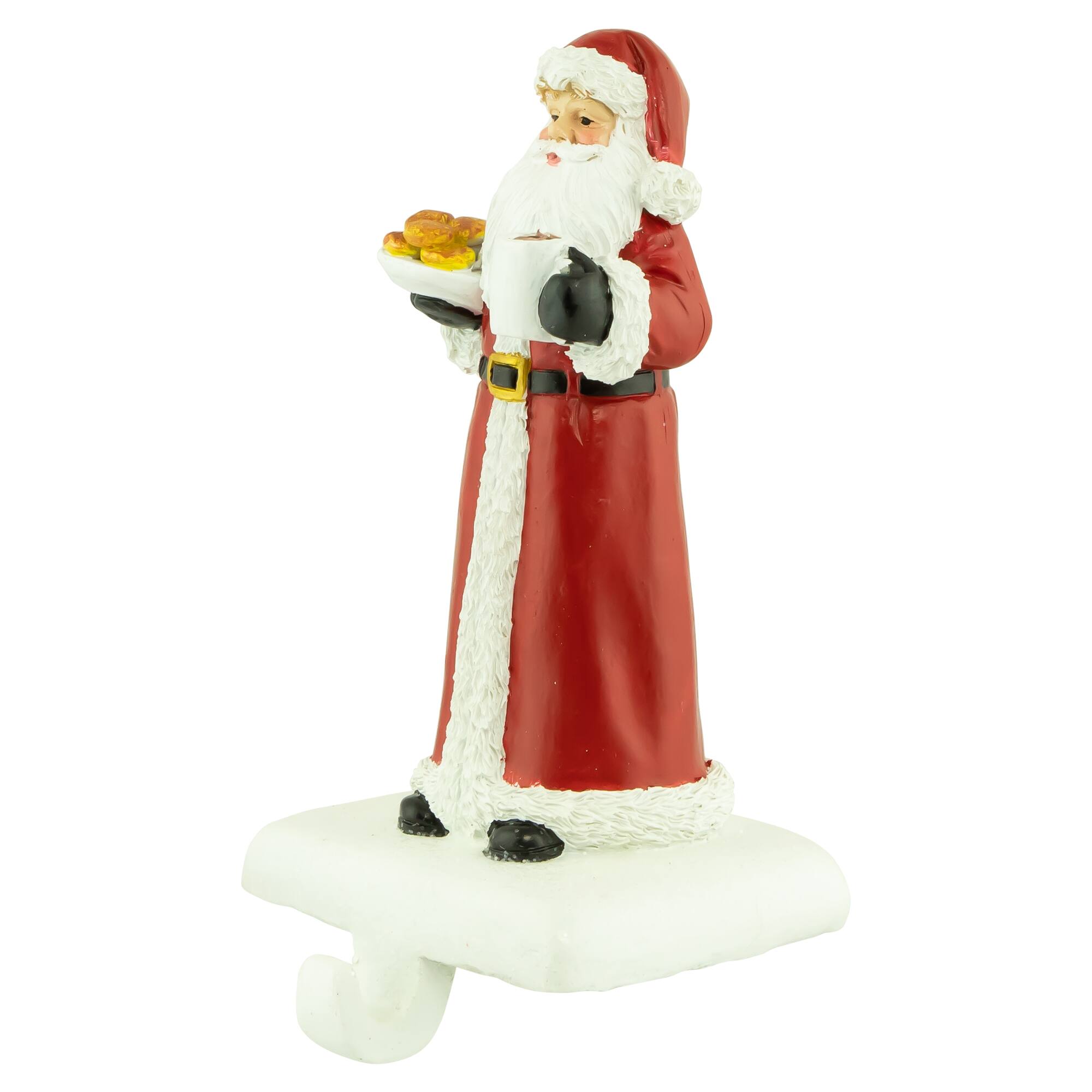 Alt View 4. Northlight - 7" Santa with Cookies and Hot Cocoa Christmas Stocking Holder - Red.