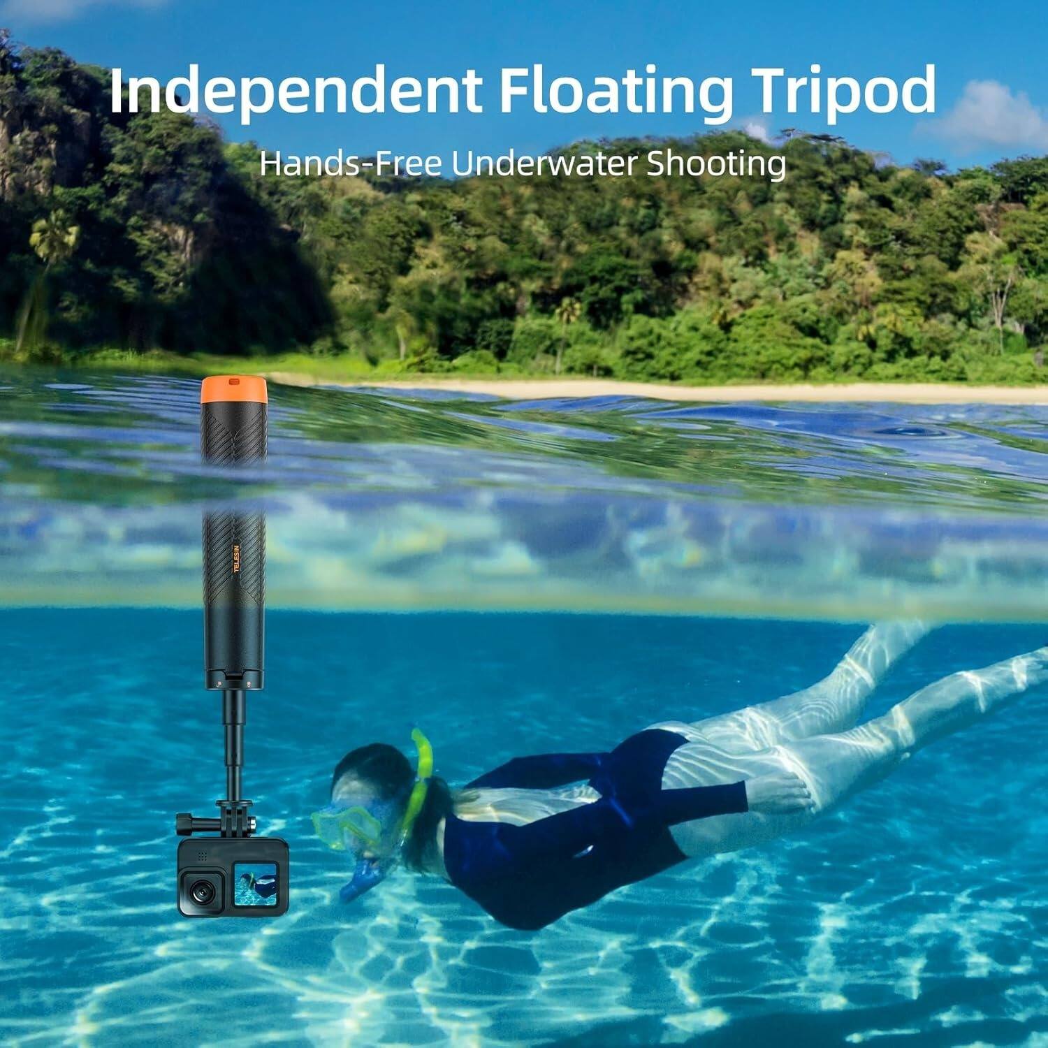 Independent Floating Tripod  
Hands-Free Underwater Shooting