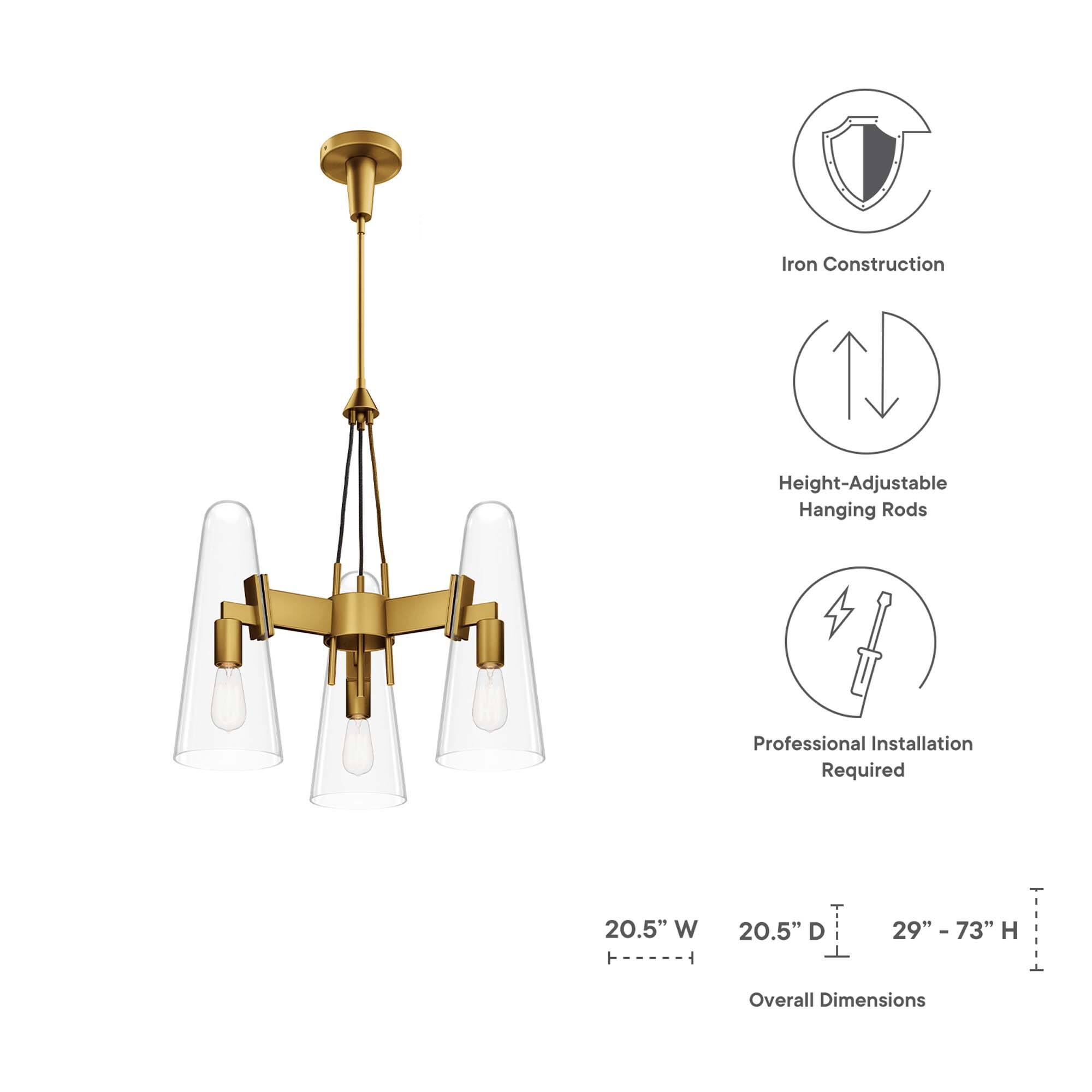 Iron Construction  
Height-Adjustable Hanging Rods  
Professional Installation Required  

20.5" W  
20.5" D  
29" - 73" H  

Overall Dimensions