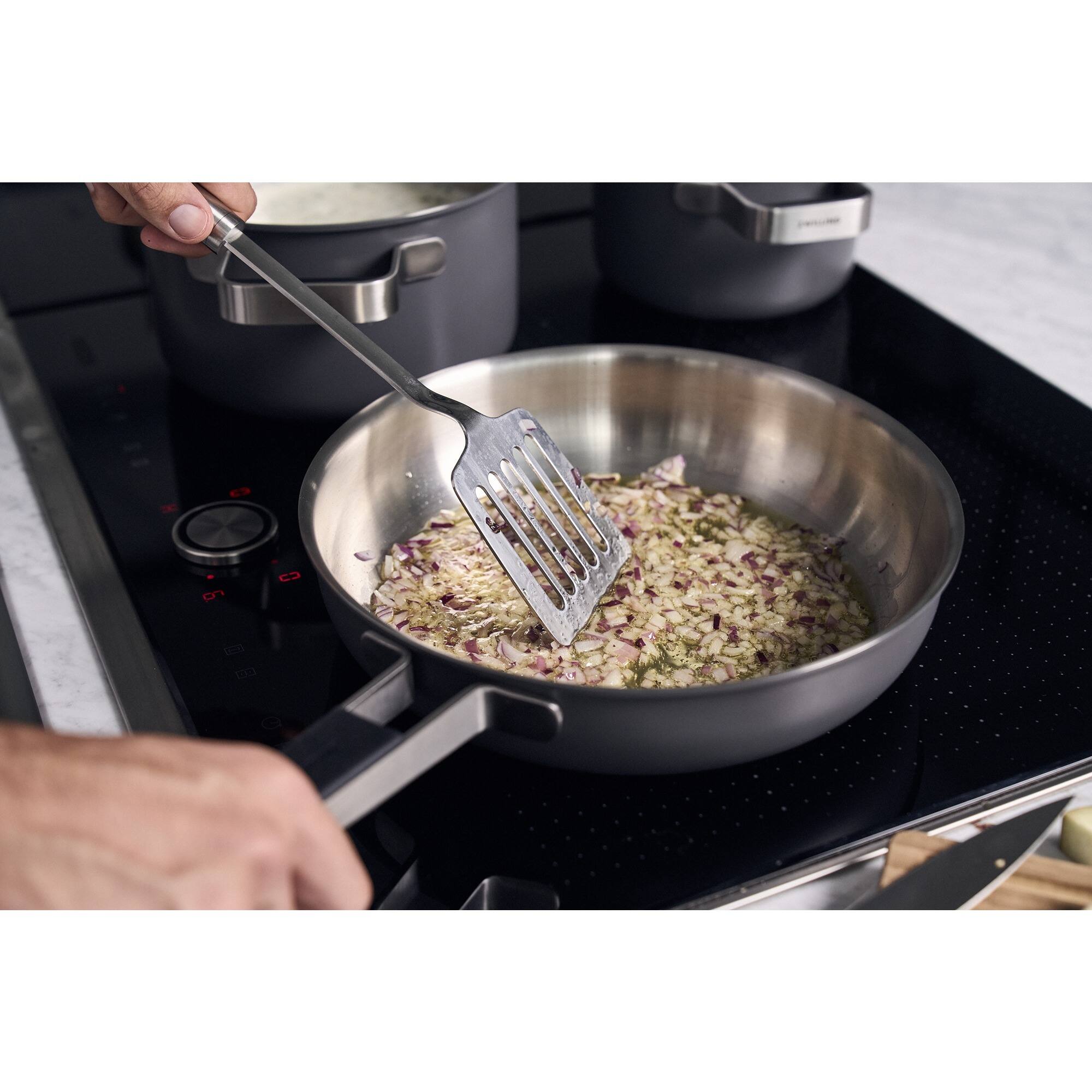 Alt View 5. ZWILLING - ZWILLING Pure 9.5-inch Stainless Steel Ceramic Nonstick Fry Pan, Grey - Grey.