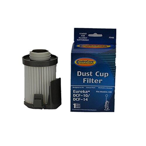 A MUST FOR ALLERGY SUFFERERS!!  
F945 EnviroCore TECHNOLOGIES Dust Cup Filter  
Designed to Complement Eureka*  
Fits Models: 430 DCF-10 / DCF-14  
1 Filter Included