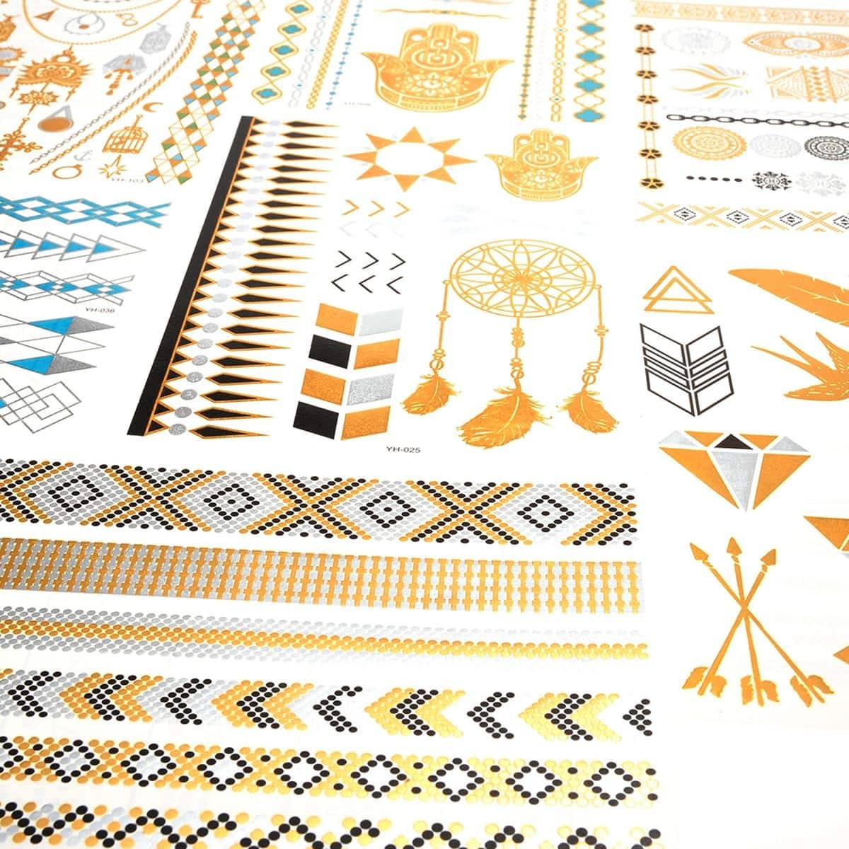 JuzToys - Temporary Tattoos for Girls Women, 18 Sheets of Various Tattoo Designs for Girls Birthday Party Supplies Gifts - Multicolored