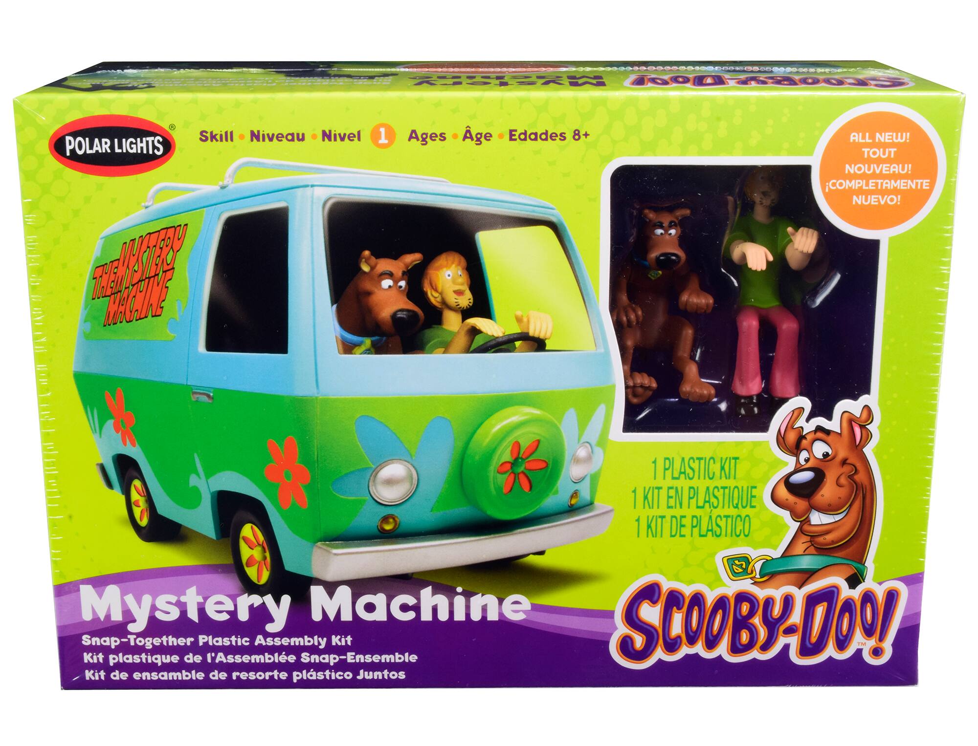 Machine MYSTORY 2COOEX0A 8 Skill Niveau Nivel POLAR LIGHTS TE MACI 1 Ages ge Edades 8+ ALL NEW! TOUT NOUVEAU! COMPLETAMENTE NUEVO! 1 PLASTIC KIT 1 KIT EN PLASTIQUE 1 KIT DE PLASTICO Mystery Machine Snap-Together Kit plastique de Plastic l'Assemble Assembly Snap-Ensemble Kit SCOOBY-DO! Kit de ensamble de resorte plstico Juntos