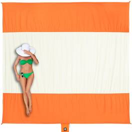 Earthley Blooms - Beach Blanket Sandproof Waterproof Extra Large Mat Oversized & Compact Sand Free Quick Drying Lightweight D - Orange-9x10 FT (1~8 person)
