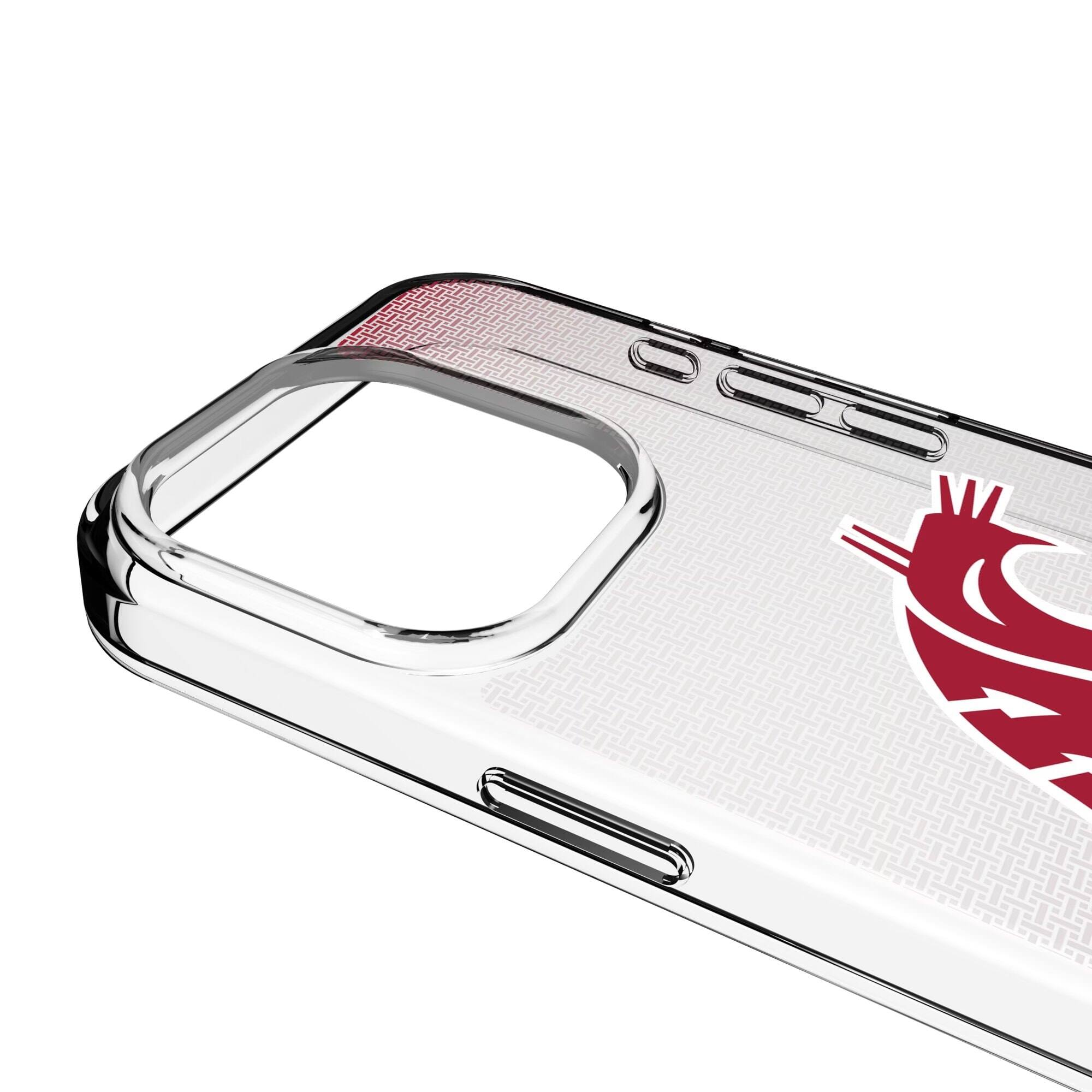 Alt View 2. Keyscaper - Washington State Cougars Linen Logo iPhone Clear Case - 16e - Multicolor.