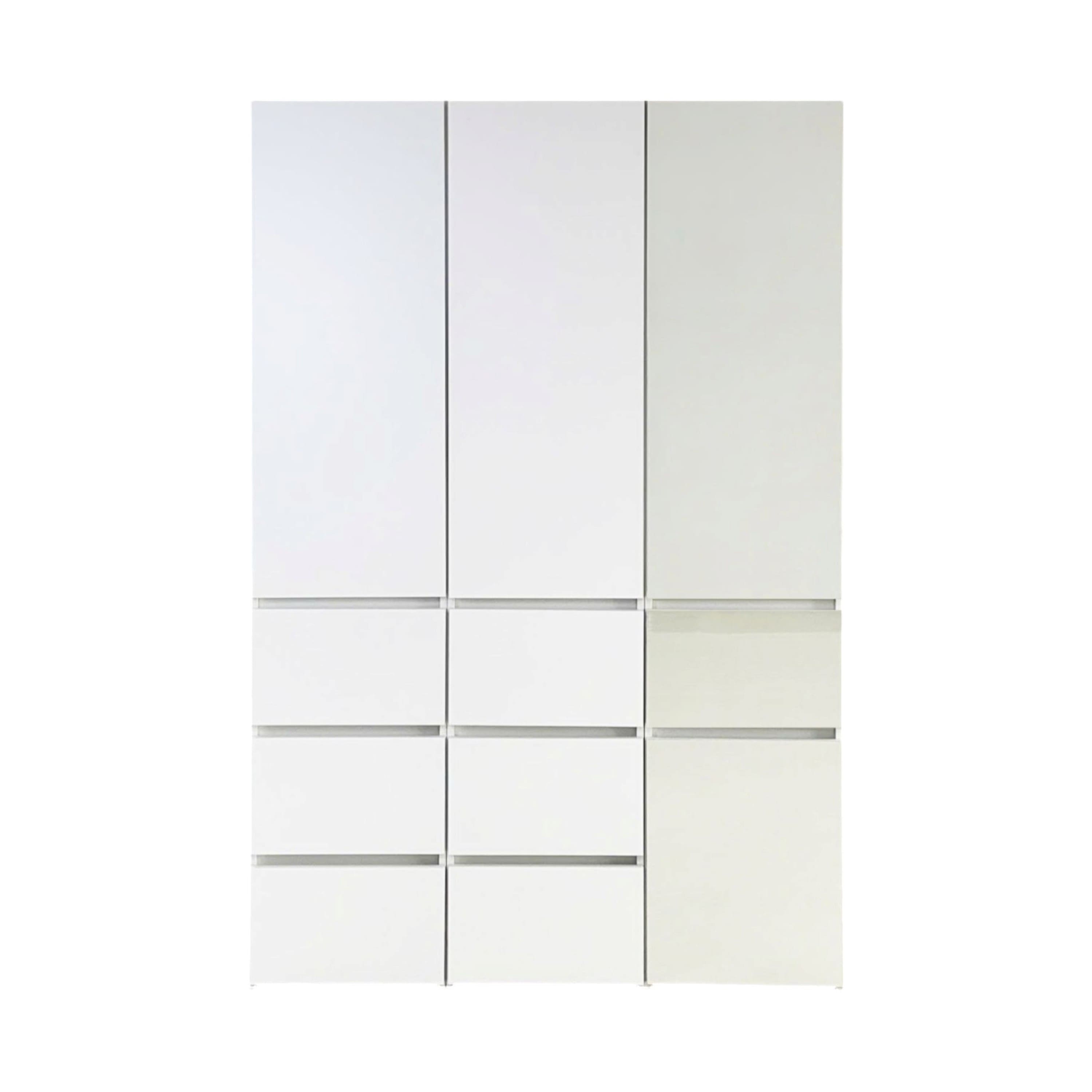 Manhattan Lane - Ely Closet Cabinet Set, Mirrored Front, 7 Drawers, 71 Inch, Wood - White
