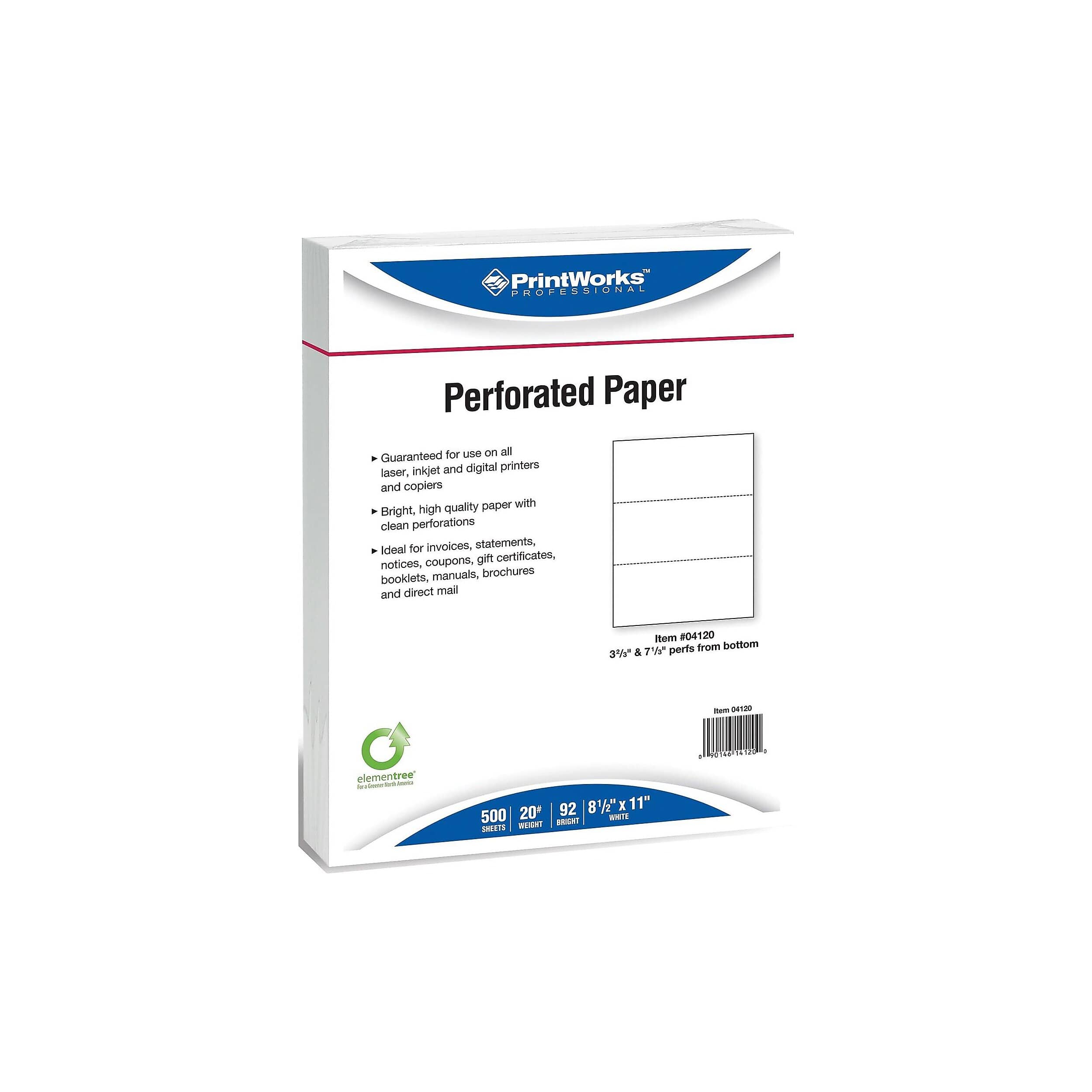 PrintWorks Professional - 8.5" x 11" Specialty Paper, 20 lbs., 92 Brightness, 500/Ream, 5 Reams/Carton (04120)